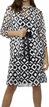 Frank Lyman Design Womens Three-Quarter Sleeves Jacket In Black White