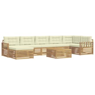 vidaXL Conjunto De Sof&aacute;s De Exterior 8 Uds. Blanco Y Crema Vidaxl