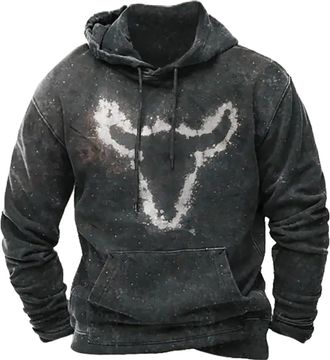 Generic Plus Size Hoodies for Men UK Mens Hoodie with Kangaroo Pocket Loose Casual Hooded Sweatshirts Fashion Printed Streetwear Sports Work Tracksuit Fall Wi