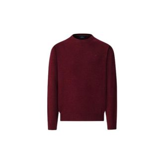 Hackett Jersey de cuello redondo en lana de cordero - Knitwear - Hombre - Rojo - 2XL