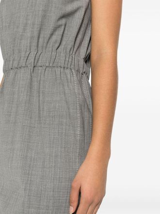 Fabiana Filippi Contrast-Stitched Virgin Wool Dress - grey