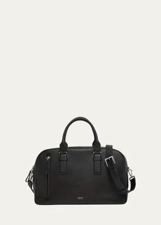 Tom Ford Mens Grained Leather Weekender Bag