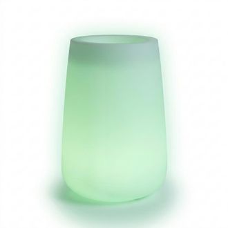 Monacis Jarr&oacute;n Alto, Moderno Y De Dise&ntilde;o, &Oslash;43 X H75 Cm, Fabricado En Pol&iacute;mero Resistente Con Led Verde, Para Interior Y Exterior - Hecho En Italia - Monacis