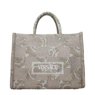 Versace Damens Handtaschen Stoff Beige/Gold