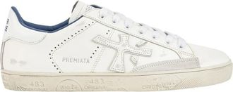 Premiata Witte Sneakers met Blauwe Details - Heren - Sneakers - Wit - 44 EU - Schoenen