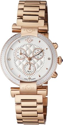 Gevril Group Berletta White Dial Chronograph Diamond Ladies Watch 1552