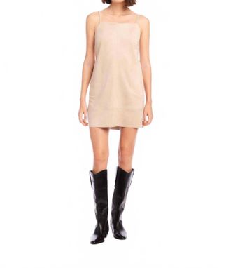 Fifteen Twenty Safia Faux Suede Dress In Almond