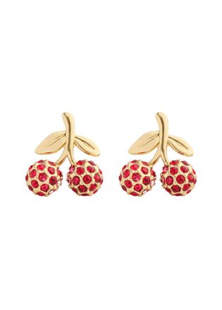Coach Cherry Pav&eacute; Earrings - Red - One Size