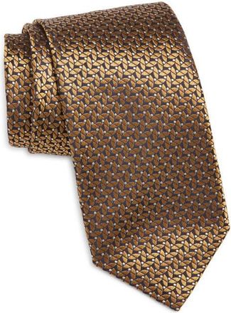 Canali Geometric Silk Tie in Yellow at Nordstrom