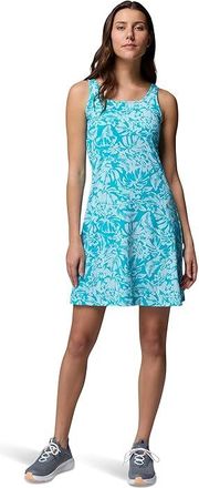 Columbia Freezertm III Dress Womens Dress Ocean Teal Vacay Blooms Tonal : MD, Polyester/Elastane
