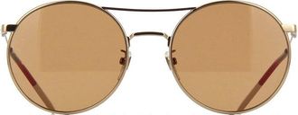 Gucci Round Full Rim Sunglasses - Gold