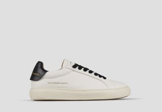 Alexander Smith Soho Man in smooth white leather with black back and laces