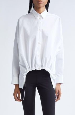 Emporio Armani Oversize Cotton Poplin Button-Up Shirt in White at Nordstrom, Size 12 Us