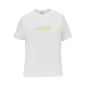 Loewe Embroidered cotton-blend T-shirt Woman S