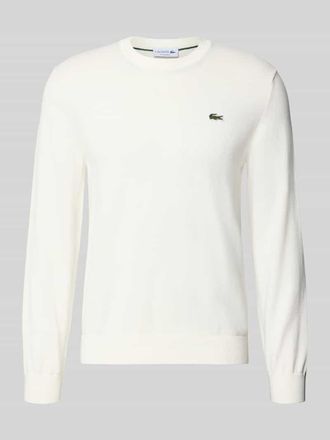 Lacoste Regular Fit Strickpullover aus Baumwoll-Mix in Offwhite, Gr&ouml;&szlig;e XXXL