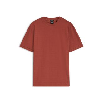BOSS Geometric-jacquard T-shirt in cotton