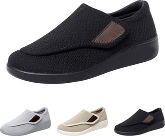 Generic Extra Wide Fit Diabetic Shoes for Men Easy Close Orthopedic Shoes Casual Breathable Sneakers with Adjustable Slip On Walking Sneakers for Swollen Feet