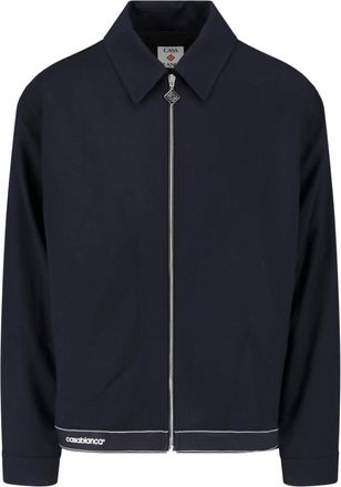 Casablanca Black Virgin Wool Zip Shirt Jacket