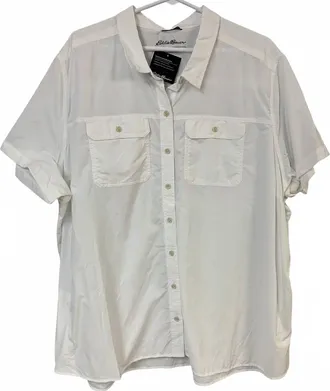 Eddie Bauer Womens Mountain Ripstop Button Up Shirt In White