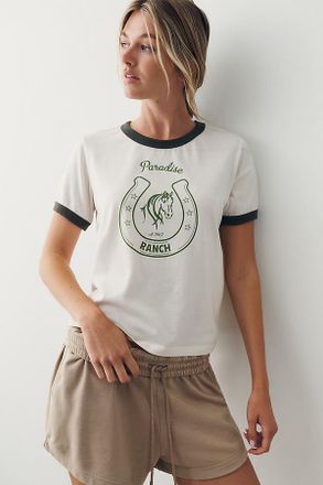 Sundry Paradise Ranch 100% Cotton Ringer Tee