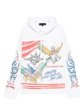 Who Decides War by Ev Bravado Liberty graphic-print hoodie - men - Cotton - S - White