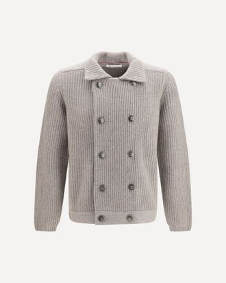 Brunello Cucinelli Marina Cardigan in English Rib Cashmere Male 52