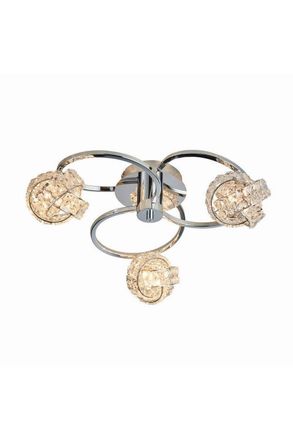 Netlighting Talia 3 Light Semi flush Chrome Crystal (K5) Glass G9 in Clear