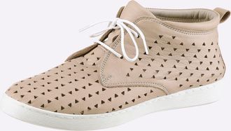 Heine Schn&uuml;rschuh HEINE, Damen, Gr. 36, sand, Glattleder, Leder, Schuhe Schn&uuml;rschuh