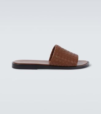 Bottega Veneta Elio Intrecciato leather slides