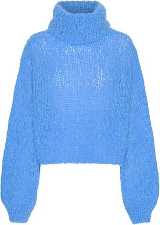 Americandreams Pepper Cropped Roll Neck Pullover - Dames - Coltruien - Blauw - ONE Size - Wol - Truien & Vesten