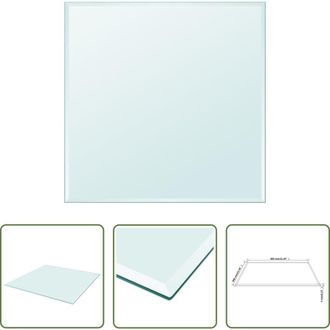 vidaXL Tavolo da pranzo - Piano Tavolo Vetro Temperato Quadrato 800x800 mm