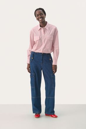 Part Two Casual broek Loose fit Dark Vintage Denim blue navy