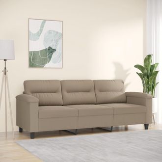 vidaXL Sof&aacute; De 3 Plazas De Tela Microfibra Gris Taupe 180 Cm Vidaxl