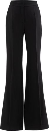 Saiid Kobeisy Jet Black Crepe Straight-Cut Pants
