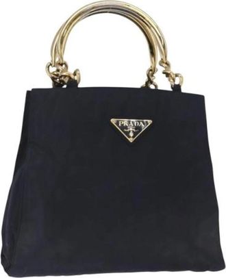 Prada Pre-owned Nylon Handbag - Dames - Vintage Handtas - Blauw - ONE Size - Nylon - Vintage