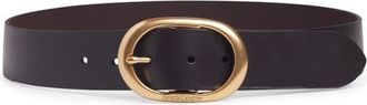 Favorite Daughter The Contour Leather Belt in Brown/antique Brass at Nordstrom, Size X-Small