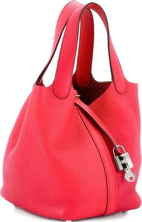 Herm&egrave;s Casaque Picotin Lock Bag Clemence PM bucket bag - Rosa
