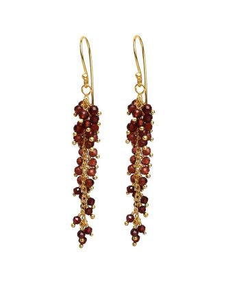 Liv Oliver 18K Plated 24.75 Ct. Tw. Garnet Earrings