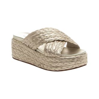 J/Slides Womens Quiver Wedge In Light Gold