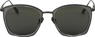 Linda Farrow Zwarte zonnebril in zwart - unisex - Zonnebrillen - Grijs - ONE Size - Accessoires