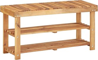 vidaXL Shoe Rack 35.4x12.5x18.1 Solid Acacia Wood, 45931