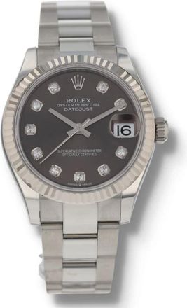 Rolex Pre-owned Rolex Datejust Diamond Dark Grey Dial Ladies Watch 278274GYDO