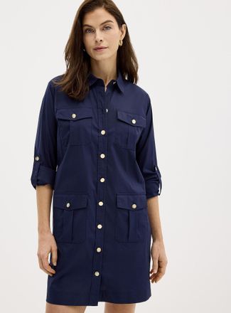 Lauren Ralph Lauren Womens Golden buttons stretch shirtdress