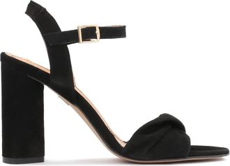 Kazar Zwarte Su&egrave;de Brede Band Sandalen - Dames - Sandalen met hakken - Zwart - 36 EU - Su&egrave;de - Schoenen