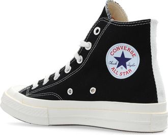 Comme Des Gar&ccedil;ons Womens Play Sneaker Black Canvas Rubber