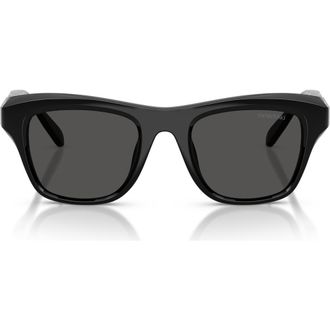 Swarovski 50mm Small Pillow Sunglasses in Black /Dark Grey at Nordstrom