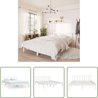 vidaXL vidaXL Giroletto Bianco Legno Massello di Pino 120x190cm Small Double