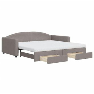vidaXL Vidaxl - Sof&aacute; Cama Nido Con Cajones Tela Gris Taupe 100x200 Cm