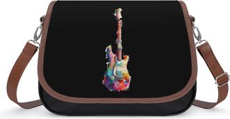Generic Colorful Electronic Guitar Fashion Womens Crossbody Bags Novelty Handbag Shoulder Bag Purse