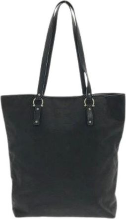 Ferragamo Pre-owned Tote Bags, male, Black, Size: ONE SIZE Pre-owned Canvas Shoulder Bag